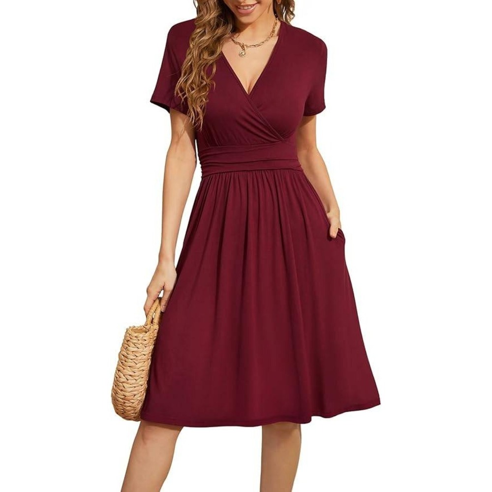 MSRP $44 WEACZZY Women's XL Summer Dress Wrap V-Neck Knee Length Party Casual